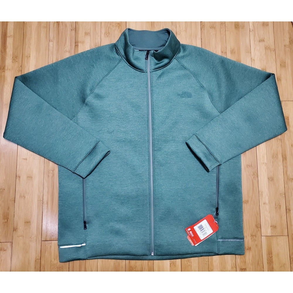 NWT North Face Upholder Full Zip Fleece Active Knit Jacket Duck Green Mens XXL